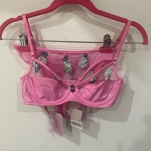 Savage X Fenty Pink Pineapple Embroidered Set